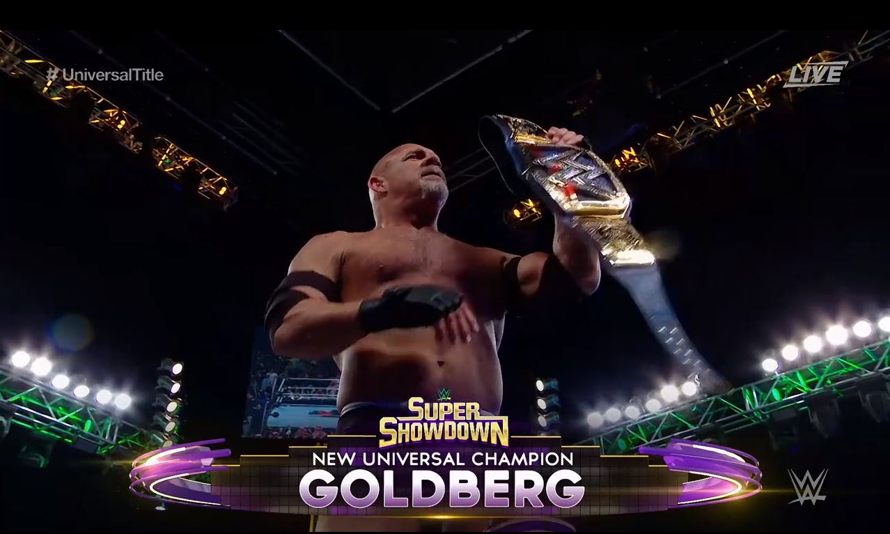 Wrestlemania brock lesnar goldberg universal title