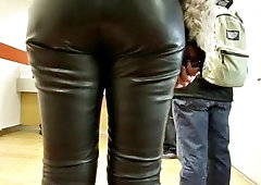 Tattooed pierced dressed leather pants biker