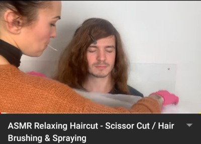 Asmr scissors hair brushing haircut roleplay