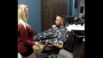 Blonde girl barbershop haircut
