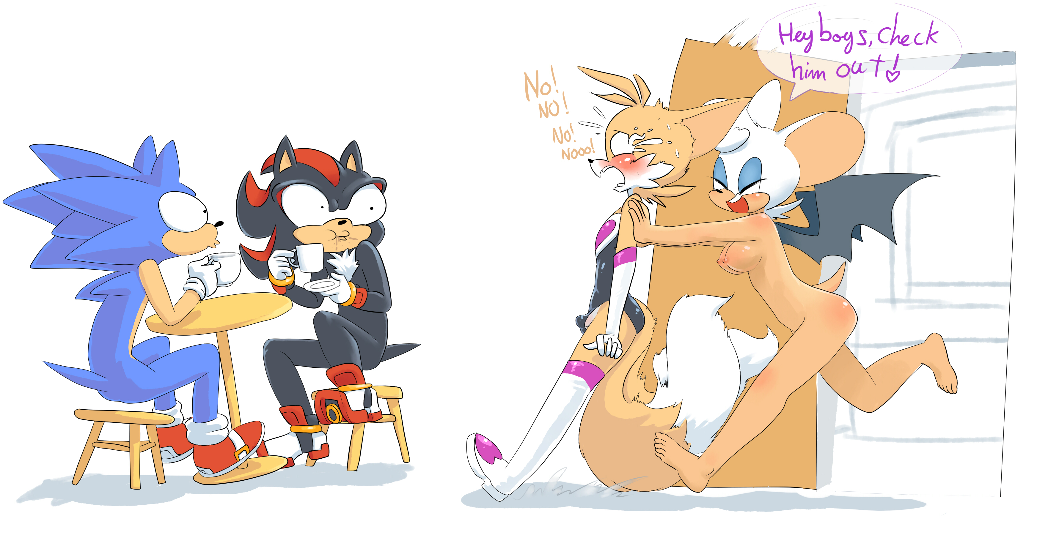 Rouge tickles knuckles