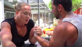 Olympus reccomend woman destroys armwrestling